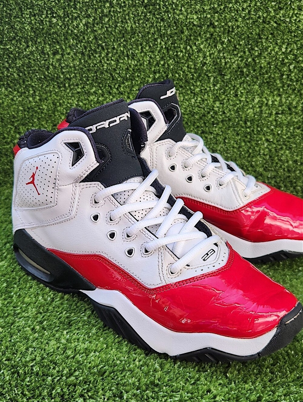 Nike Air Jordan B'Loyal White Gym Red Leather Shoes Sneakers Size 7 Youth 7 Mens - Picture 6 of 16
